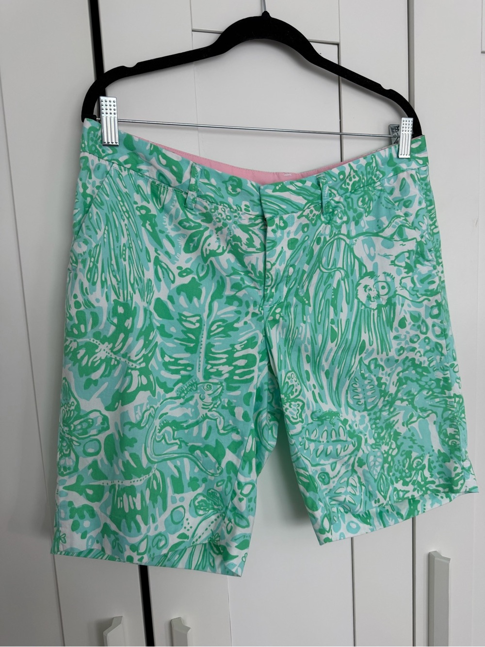 Lilly Pulitzer Green Floral Bermuda Shorts
